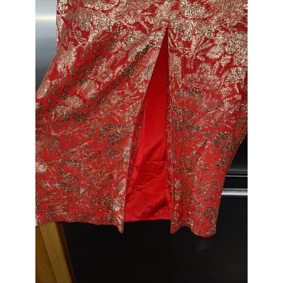 Victor Costa Vintage Women Formal Gown Long Sleeve Lined Pockets Vent Buttons L - Picture 6 of 12